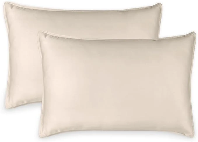 Traditional Queen Pillowcases by Pure Bamboo Organic Viscose Derived from Bamboo Luxuriously Soft amp Cooling Double Stitching Envelope Closure 2 Queen Pillowcases Creme Elegant