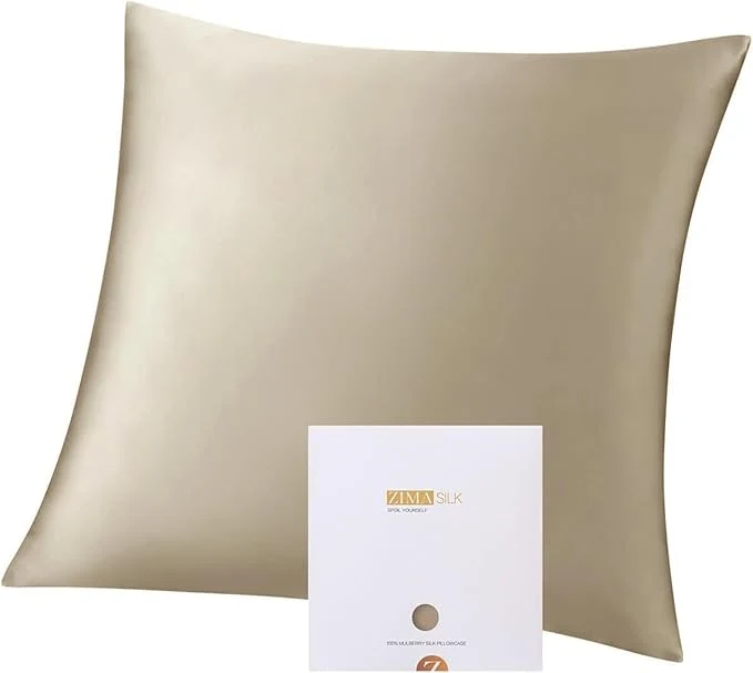 Long-Lasting ZIMASILK Pure Mulberry Silk Pillow Cases for Hair and Skin Soft Hypoallergenic amp Smooth Both Sides Grade 6A Silk with Hidden Zipper Gift for Women Men 1pc Throw 18 39 39 x18 39 39 Taupe World-Class