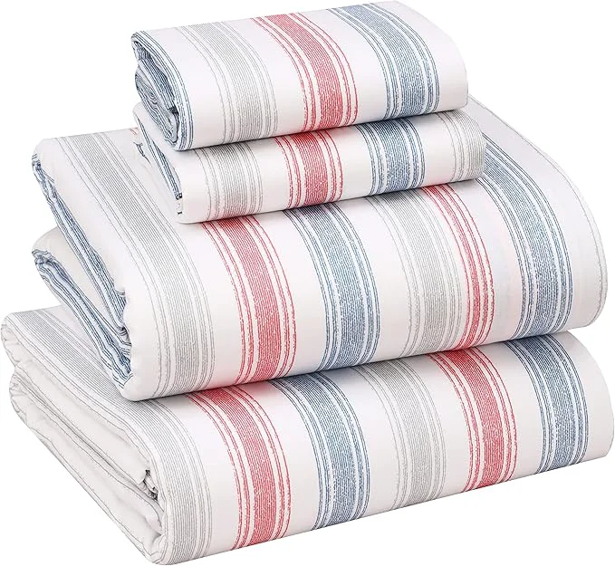 RUVANTI Cotton Sheets – King Size Percale Bedding Cooling amp Breathable Floral Design Durable with a Crisp Soft amp Comfortable Feel 16 quot Deep Pocket 4-Piece Set Times Sophisticated
