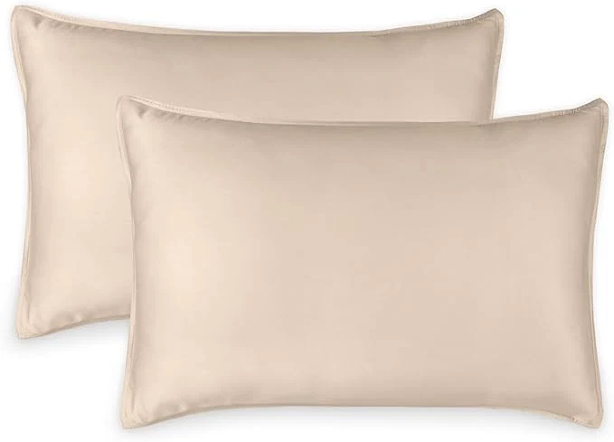 Durable Queen Pillowcases by Pure Bamboo Organic Viscose Derived from Bamboo Luxuriously Soft amp Cooling Double Stitching Envelope Closure 2 Queen Pillowcases Almond Classic