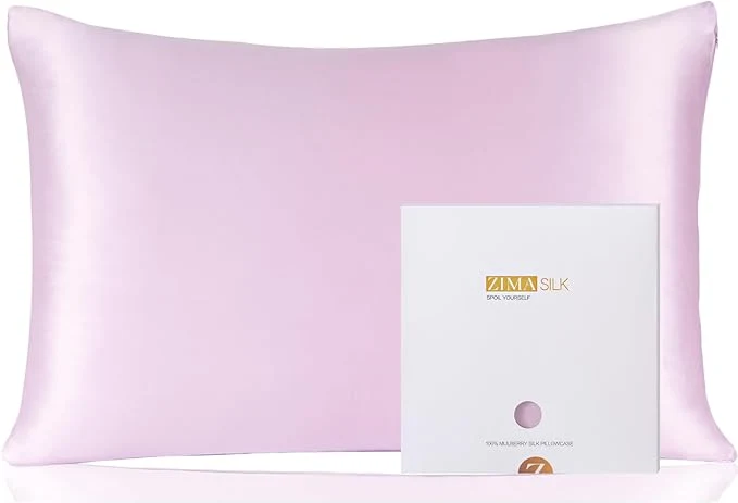High-Grade ZIMASILK Pure Mulberry Silk Pillowcase for Hair and Skin Health Soft and Smooth Both Sides Premium Grade 6A Silk 600 Thread Count with Hidden Zipper 1pc Queen 20 39 39 x30 39 39 Light Purple Artisan