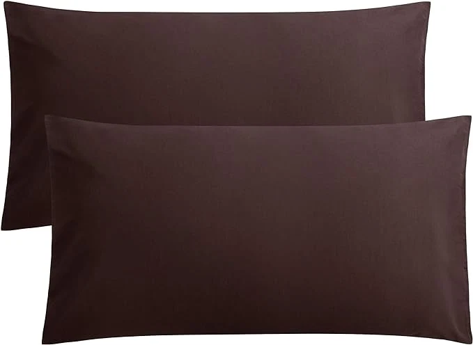 Classic FLXXIE King Pillow Cases Set of 2 Soft Microfiber Pillow Covers with Envelope Closure Wrinkle Fade and Stain Resistant Pillowcases 20x36 Dark Brown Dependable
