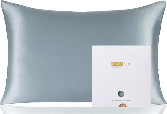 Casual ZIMASILK Pure Mulberry Silk Pillowcase for Hair and Skin Health Soft and Smooth Both Sides Premium Grade 6A Silk 600 Thread Count with Hidden Zipper 1pc King 20 39 39 x36 39 39 Dusty Blue Carefully Designed