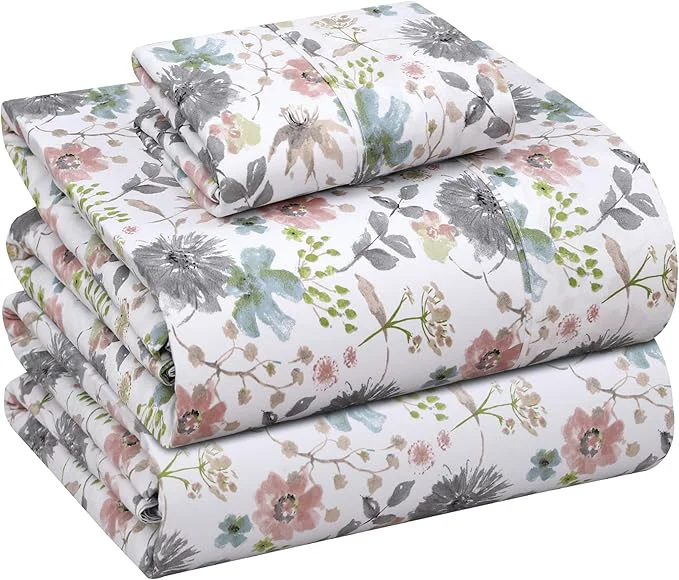 First-Class RUVANTI Cotton Sheets – Twin XL Size Percale Bedding Cooling amp Breathable Floral Design Durable with a Crisp Soft amp Comfortable Feel 16 quot Deep Pocket 3-Piece Set Dandelion Field Excellent
