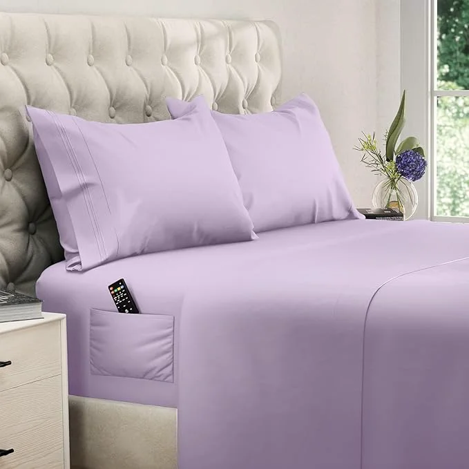 Trusted DREAMCARE Queen Sheet Set – 4 pcs Cooling Sheets – up to 21 Extra Deep Pocket Queen Sheets – Hotel Luxury Sheets amp Pillowcases – Superior Softness Microfiber with Side Pocket - Lavender Practical