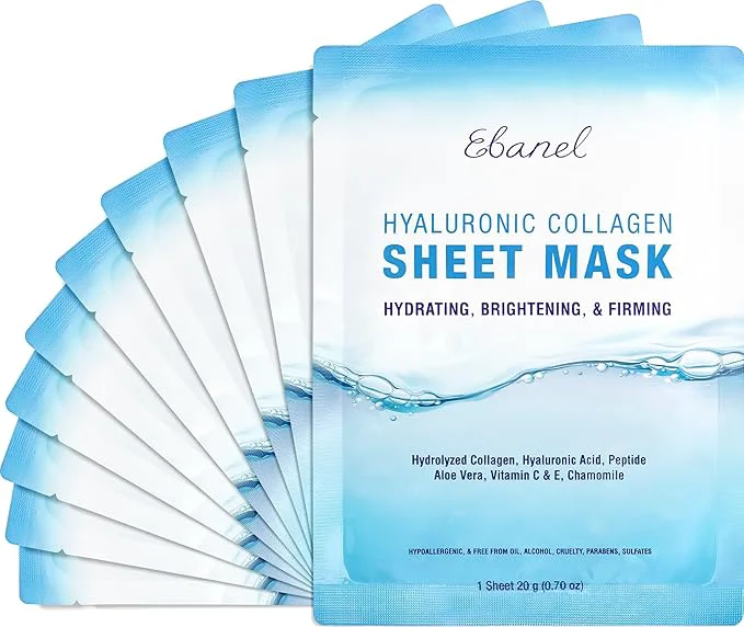 Exceptional Ebanel 10 Pack Collagen Face Mask Solid