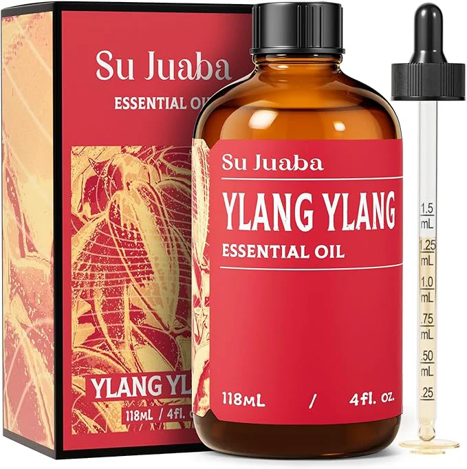 Carefully Designed SU JUABA Ylang-Ylang Essential Oil 4 Oz Pure Natural Aromatherapy Oil Easy-to-Use