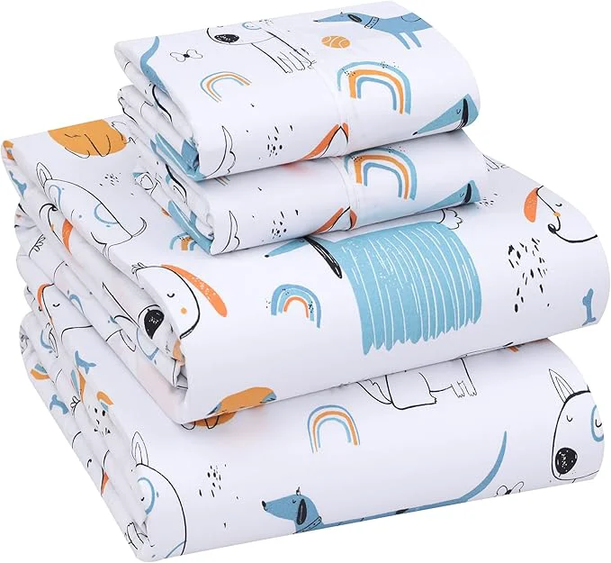 Efficient RUVANTI Cotton Sheets – Full Size Percale Bedding Cooling amp Breathable Floral Design Durable with a Crisp Soft amp Comfortable Feel 16 quot Deep Pocket 4-Piece Set Puppy Me Responsible
