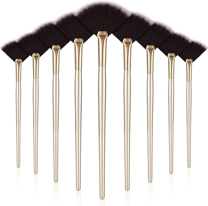Organic 9 Pieces Facial Fan Mask Brushes Soft Facial Applicator Brushes Tools Certified