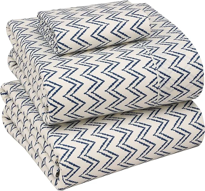 Environmentally Friendly RUVANTI Cotton Sheets – Twin Size Percale Bedding Cooling amp Breathable Floral Design Durable with a Crisp Soft amp Comfortable Feel 16 quot Deep Pocket 3-Piece Set Chevron Practical