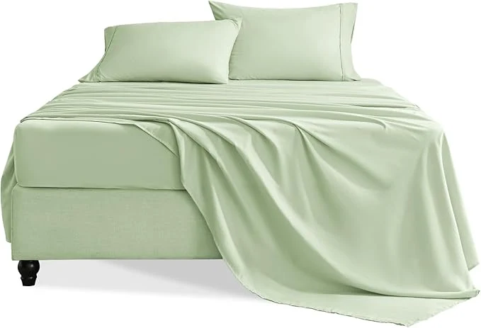Artisan Queen Sheet Set 4 Pieces Hotel Luxury Soft Microfiber Queen Bed Sheets Set Up to 16 quot Deep Pockets Oeko-Tex Sheets with Elastic Breathable Wrinkle Sage Queen Healthy