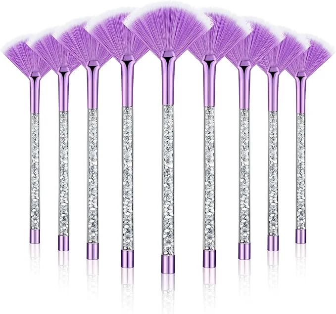 Refined 9 Pieces Facial Fan Mask Brushes Soft Facial Applicator Brushes Tools Innovative