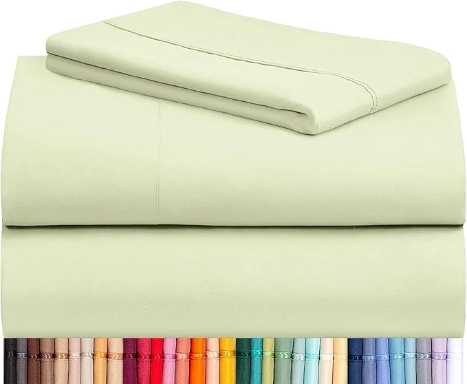 Durable LuxClub 3 PC Twin XL Sheet Set Deep Pockets Wrinkle Cooling Bed Sheets Hotel Bedding for Women Men Kids amp Teens Includes 1 Fitted Sheet 1 Flat Sheet and 1 Pillowcase-Silky Soft Sage Green High-Performance