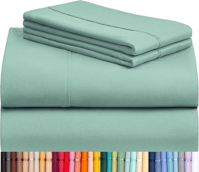 Secure LuxClub 6 PC King Sheet Set Breathable Luxury Bed Sheets Deep Pockets 18 quot Wrinkle Cooling Bed Sheets Machine Washable Hotel Bedding Silky Soft - Light Teal King Artisan