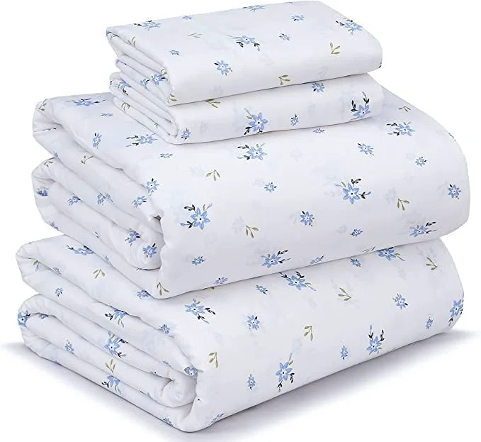 Functional RUVANTI Cotton Sheets – California King Percale Bedding Cooling amp Breathable Floral Design Durable with a Crisp Soft amp Comfortable Feel 14 quot Deep Pocket 4-Piece Set Phulkari Eco-Friendly