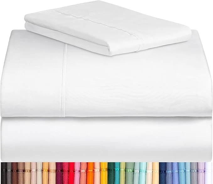 Contemporary LuxClub 3 PC Twin Sheet Set Deep Pockets Wrinkle Cooling Bed Sheets Hotel Bedding for Women Men Kids amp Teens Includes 1 Fitted Sheet 1 Flat Sheet and 1 Pillowcase-Silky Soft White Prestigious
