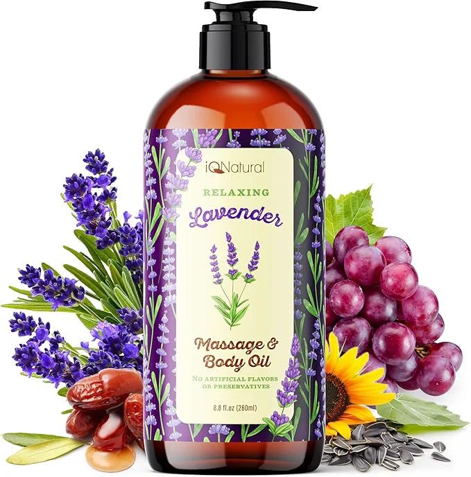 Premium Material IQ Natural Organic Lavender Body Oil Relaxed