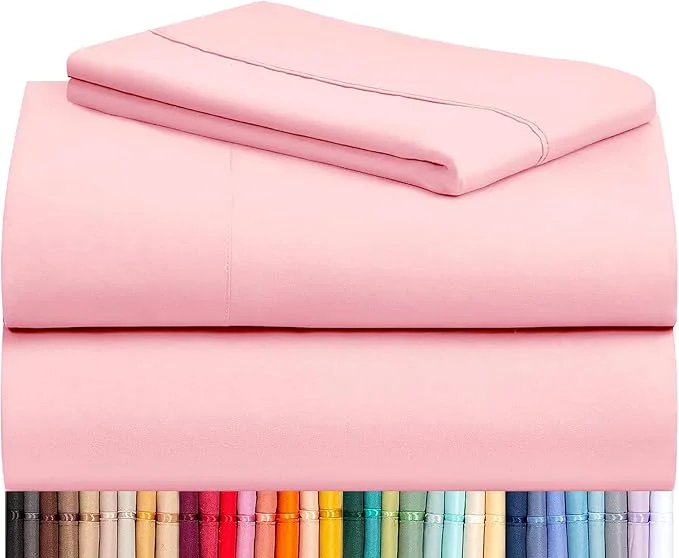 First-Class LuxClub 3 PC Twin XL Sheet Set Deep Pockets Wrinkle Cooling Bed Sheets Hotel Bedding for Women Men Kids amp Teens Includes 1 Fitted Sheet 1 Flat Sheet and 1 Pillowcase-Silky Soft Baby Pink Lightweight