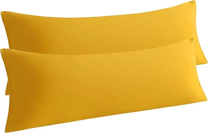 Carefully Designed NTBAY 2-Pack Body Pillowcases 20x54 inches Ginger Yellow Soft Wrinkle Fade Resistant Envelope Closure Microfiber 2 Pieces Powerful
