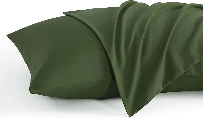 Dependable NTBAY King Pillow Cases Set of 2 2 Pack Brushed Microfiber 20x36 Pillow Cases Soft Wrinkle Fade Stain Resistant Olive Green Pillow Cases with Envelope Closure 20x36 Inches Olive Green Trusted
