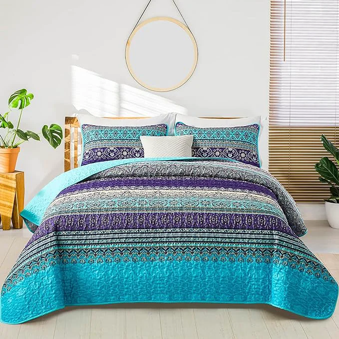 Detailed WONGS BEDDING Boho Quilt Full Size Fashionable