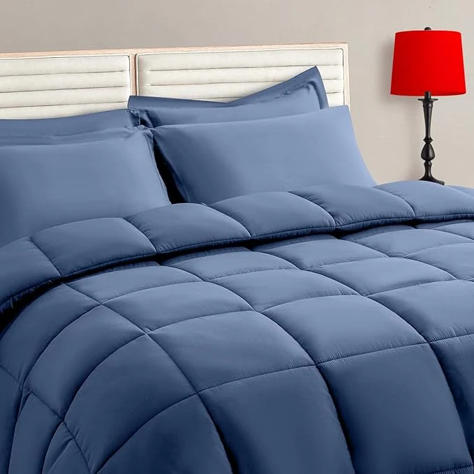 Sustainable TAIMIT Slate Blue King Comforter Set Comfortable