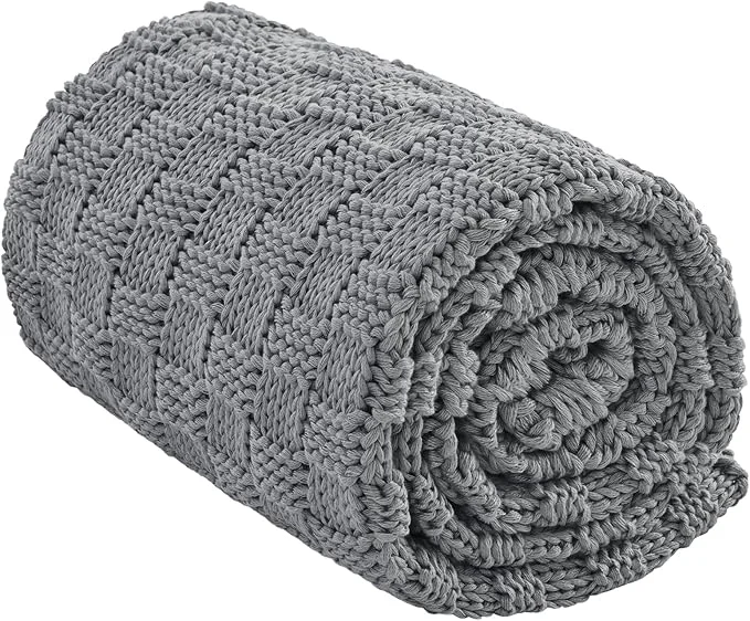 High-Grade Knitted Weighted Blanket for Adult No Beads Heavy Blanket 60 x 80'' 20lbs Organic