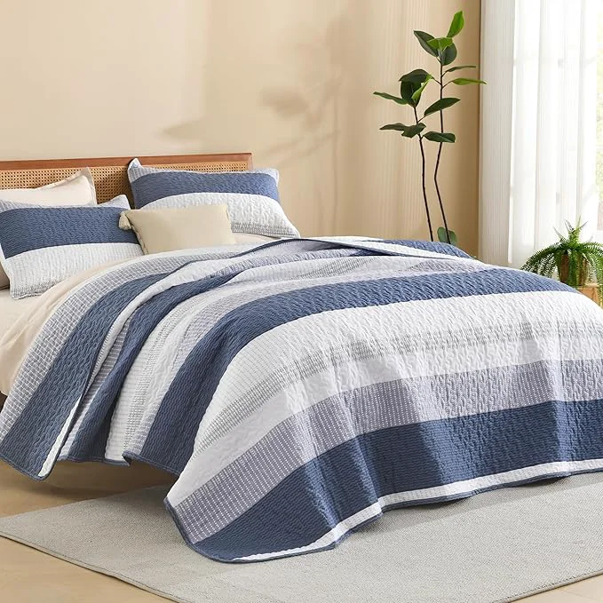 Exclusive Litanika California King Quilt Set Mineral Blue Long-Lasting