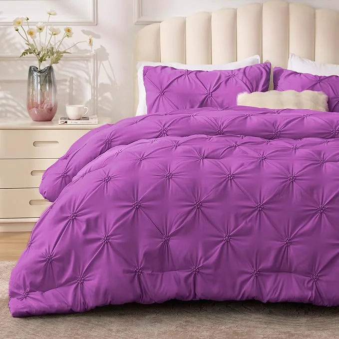 Sophisticated BEDELITE Purple Queen Comforter Set Crafted
