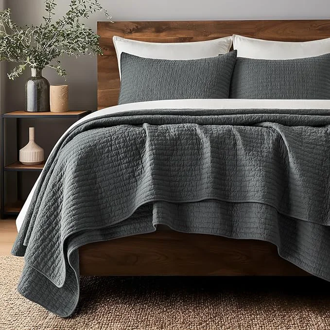 Carefully Designed EVERGRACE Cross Stitch Pre-Washed Cotton Quilt Bedding Set Queen Size Sustainable