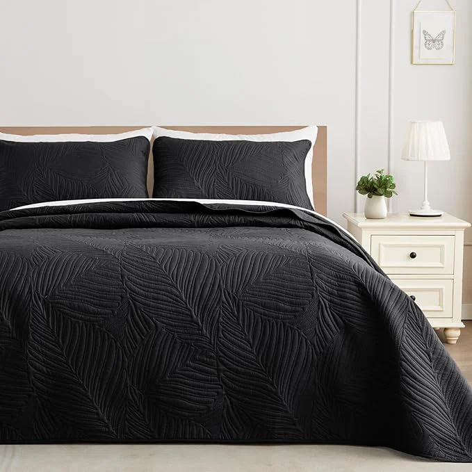 Genuine Exclusivo Mezcla Twin Quilt Bedding Set Lightweight Black Quilts Twin Size Enhanced