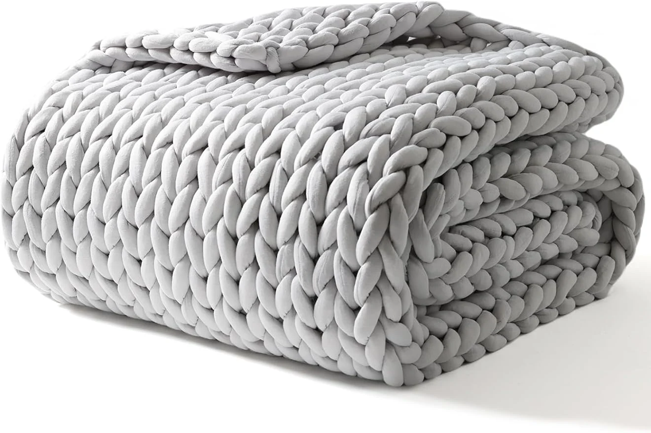 Elite YnM Weighted Blanket Handmade Chunky Yarn Knitted Design Soft and Cozy Fine