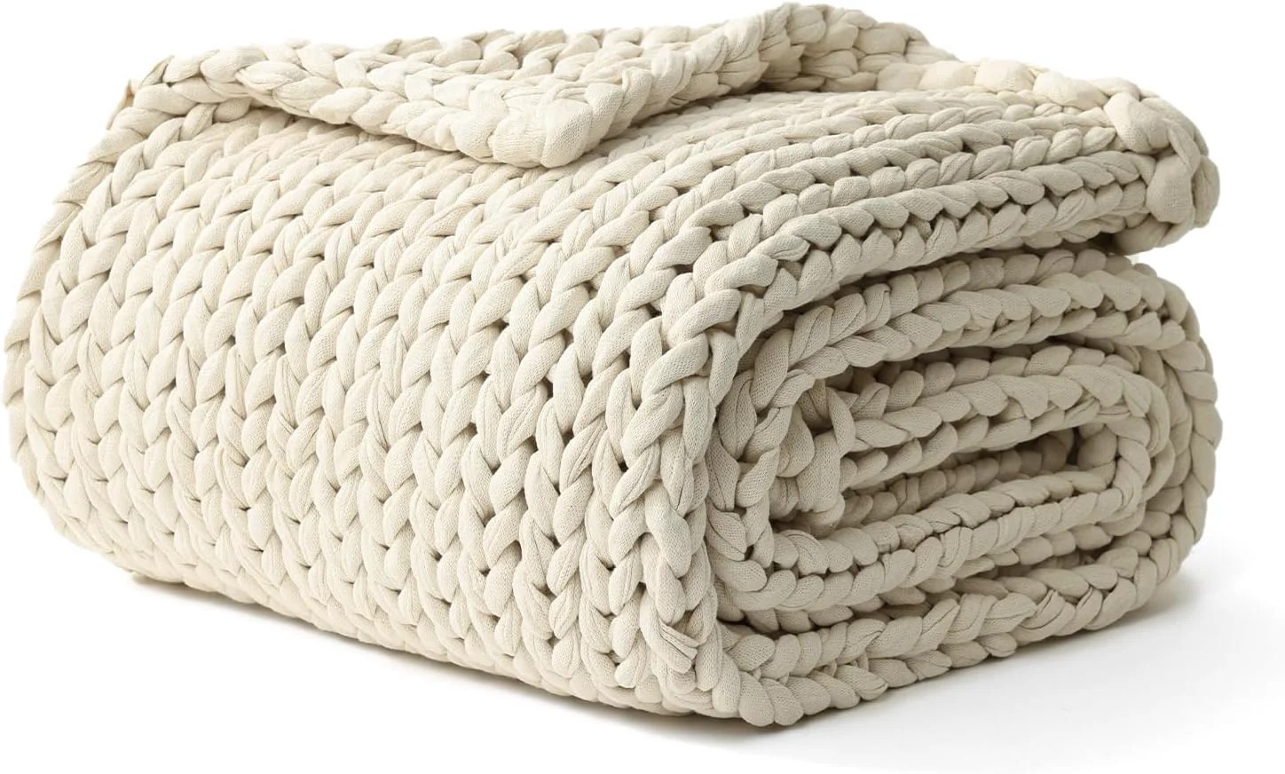 Sustainable YnM Cotton Weighted Blanket Handmade Chunky Knitted Design Soft and Cozy First-Class