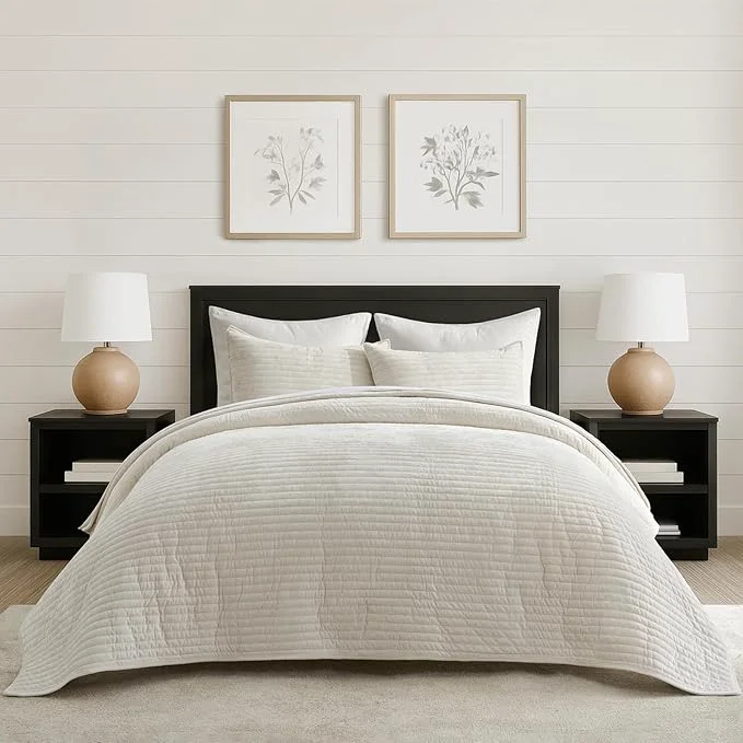 Trusted EVERGRACE Velvet Quilt Set California King 118'' x 106'' Luxurious Soft Excellent