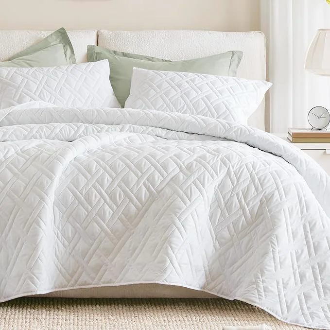 Breathable Comfort Spaces Queen Quilt Set Modern Reversible Diamond Coverlet Queen Bedding Verified