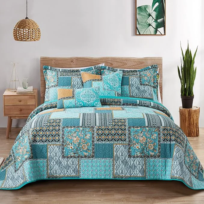 Natural BEDIFANY 3 Pieces Cotton King Size Quilt Sets King Bedspread Lightweight Sophisticated