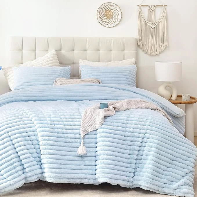 Natural Smoofy Fluffy Twin Comforter Sets 2 Pieces Reliable