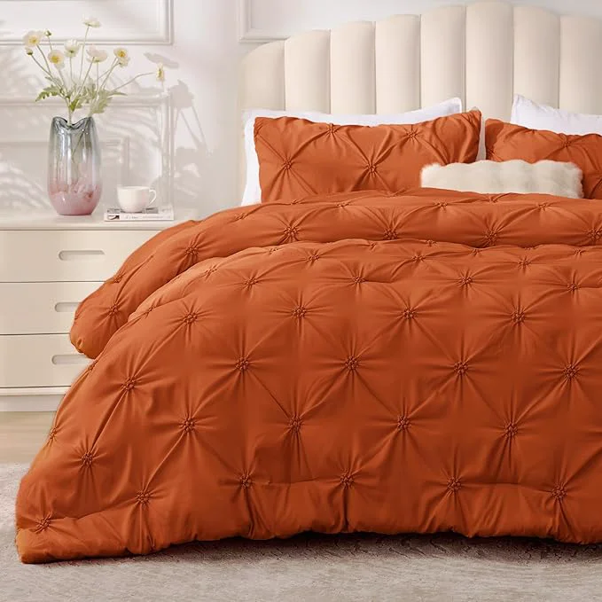 Luxury BEDELITE Burnt Orange Twin Comforter Set Stylish