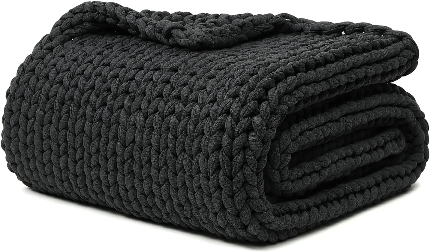 Healthy YnM Cotton Weighted Blanket Handmade Chunky Knitted Throw No fillers World-Class