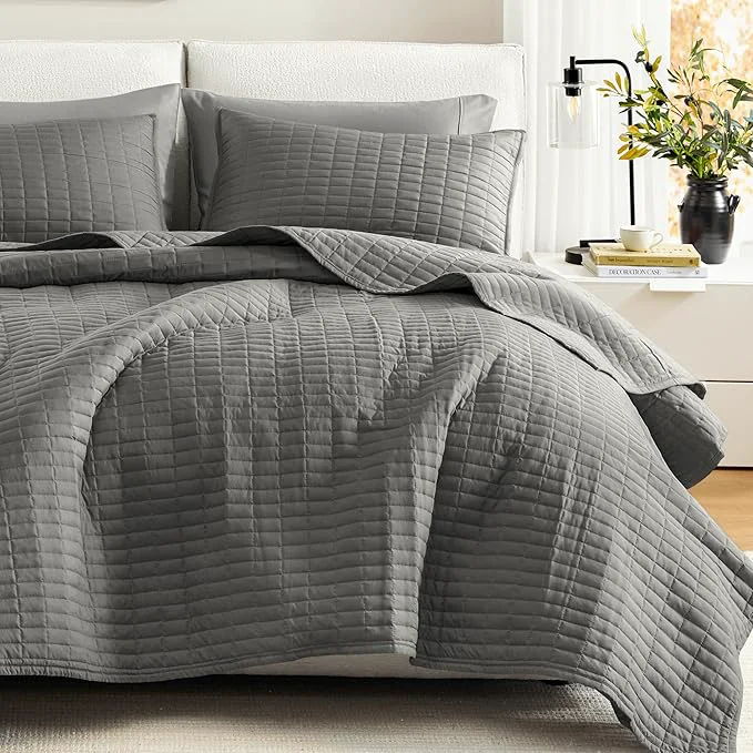 Specialty Comfort Spaces Kienna Quilt Set- Double Sided Stitching Design Summer Blanket Trendy