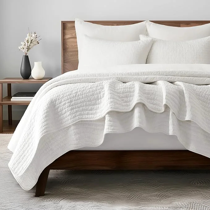 Safe EVERGRACEHOME Cross Stitch Pre-Washed Cotton Quilt Bedding Set King Size Genuine