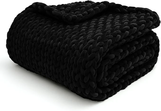 Healthy YnM Velvet Weighted Blanket Handmade Chunky Knitted Design Soft and Cozy Genuine
