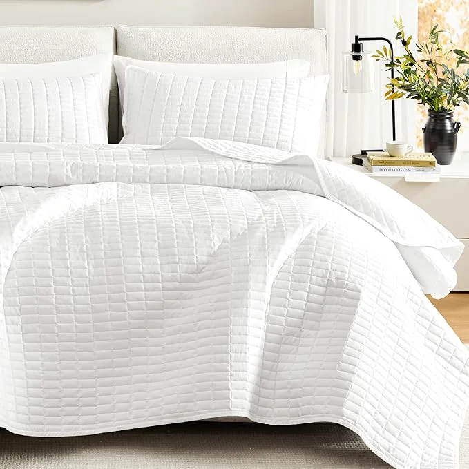 Practical Comfort Spaces Kienna Quilt Set- Double Sided Stitching Design Summer Blanket Relaxed