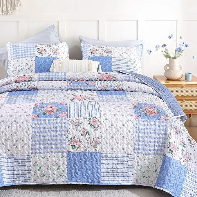 Expertly Made YIKUSH Quilt Sets Twin Size Floral Quilt Set 2 Pieces Bedding Set Bedspreads High-Quality