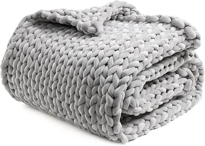 Prestigious YnM Velvet Weighted Blanket Handmade Chunky Knitted Design Soft and Cozy Top-Quality