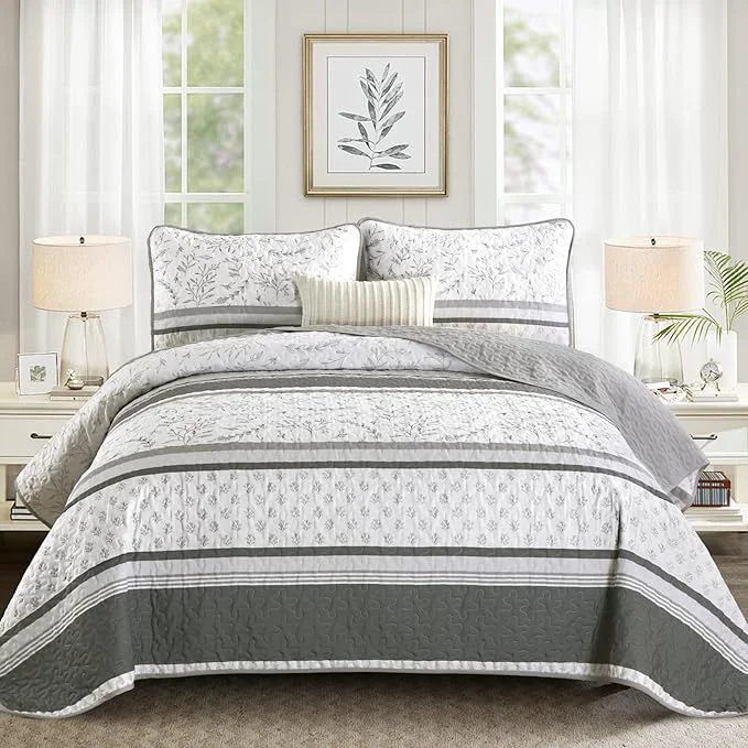Crafted DJY Striped Quilt Set Queen Size Powerful