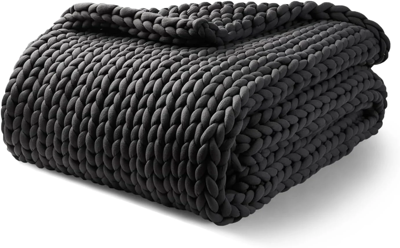 Refined YnM Weighted Blanket Handmade Chunky Yarn Knitted Design Soft and Cozy Proven