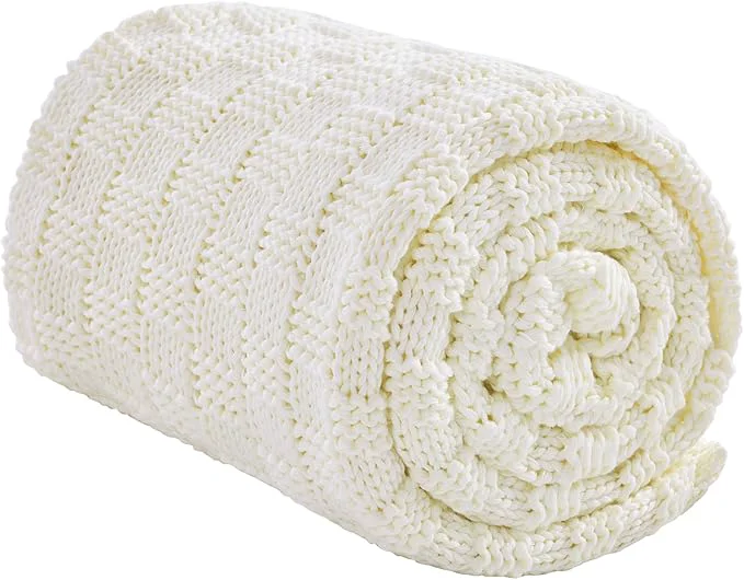 Classic Knitted Weighted Blanket for Adult No Beads Heavy Blanket 60 x 80'' 20lbs Smooth