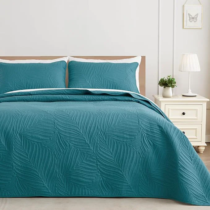 Durable Exclusivo Mezcla California King Quilt Bedding Set Lightweight Teal Quilts Cal Modern