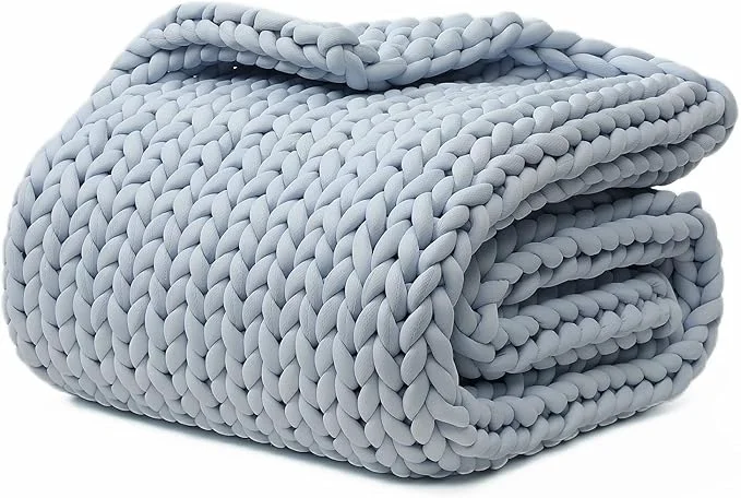Powerful YnM Cooling Weighted Blanket Handmade Chunky Yarn Knitted Design Temperature Reliable